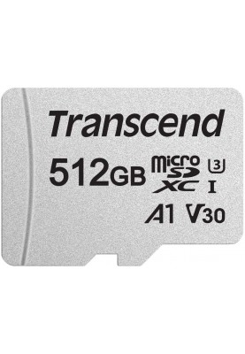 Карта пам'яті Transcend 300S microSDXC 512GB UHS-I U3 (TS512GUSD300S-A) + SD адаптер (6570658)