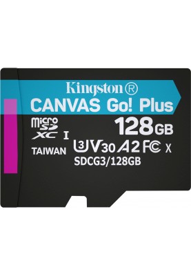 Карта пам'яті Kingston microSDXC 128GB C10 UHS-I U3 A2 (SDCG3/128GBSP) (6595897)