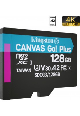 Карта пам'яті Kingston microSDXC 128GB C10 UHS-I U3 A2 (SDCG3/128GBSP) (6595897)