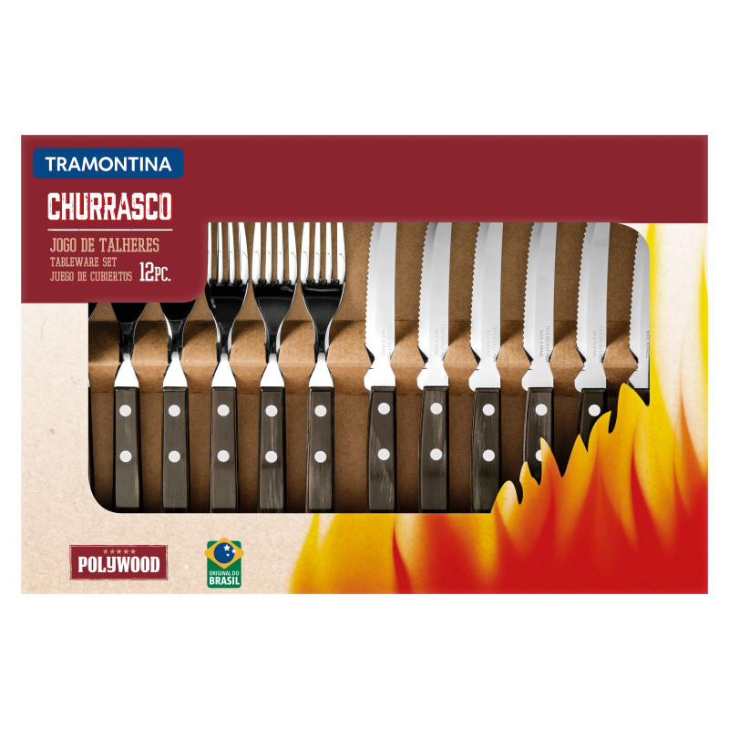 Набір приборів для гриля TRAMONTINA Barbecue Polywood, 12 предметів (6584533)