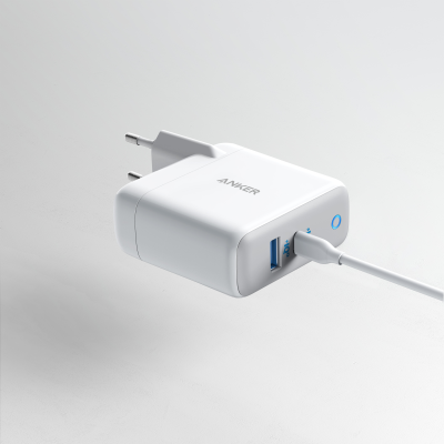 Мережевий зарядний пристрій Anker PowerPort+ Atom III 45W USB-C+15W USB-A White (6595855)