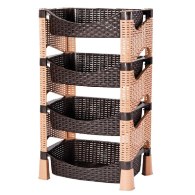 Етажерка 4-х ярусна VIOLET HOUSE 0740 Ротанг Гелаксі CREAM (6619653)