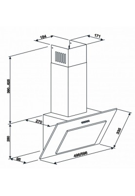 Витяжка Eleyus Vertical 470 60 BL (6512539)