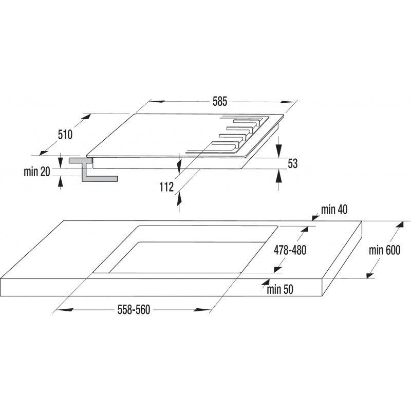 Газова варильна поверхня Gorenje GTW 642 SYW (BG6IB-G0B) (6624102)