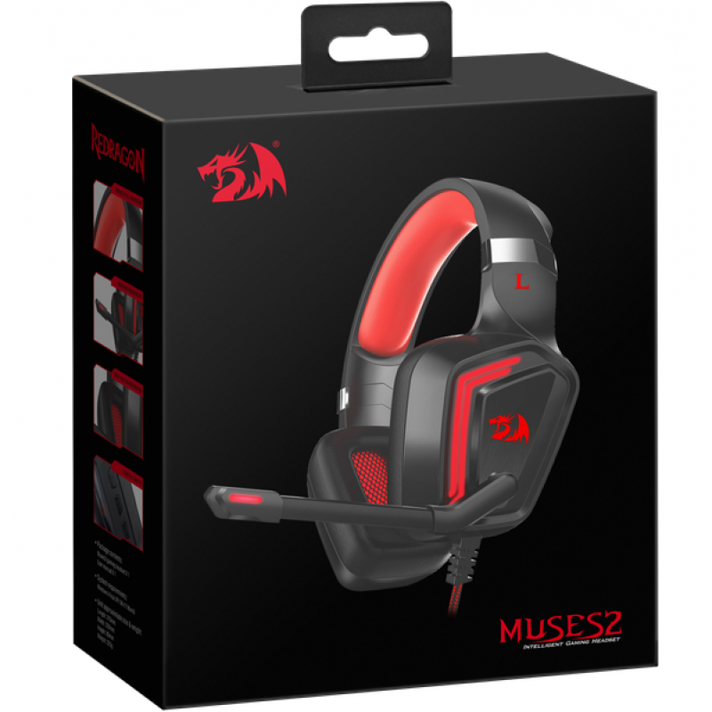 Гарнітура Redragon Muses 2 USB Black-Red (77909) (6687900)