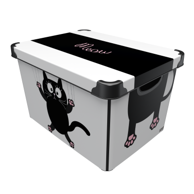 Контейнер Qutu Style Box Meow Black, 20 л (6709289)