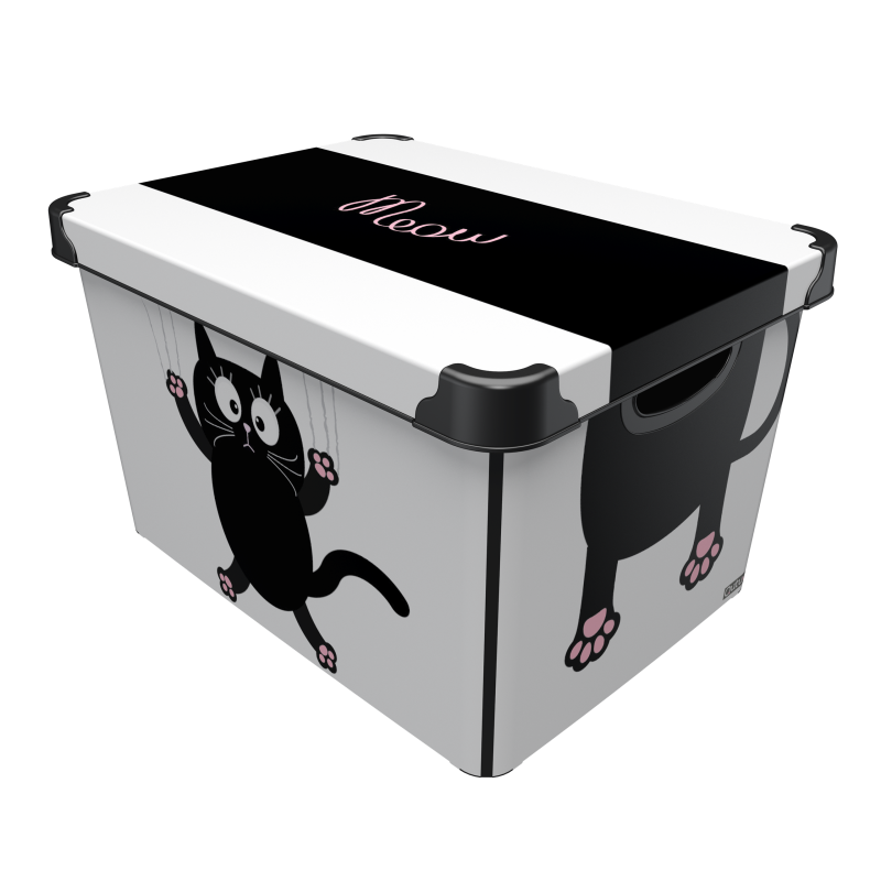 Контейнер Qutu Style Box Meow Black, 20 л (6709289)