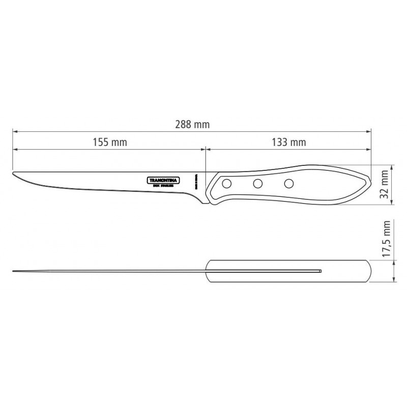 Ніж для філе Tramontina Barbecue Polywood, 152 мм (6710924)