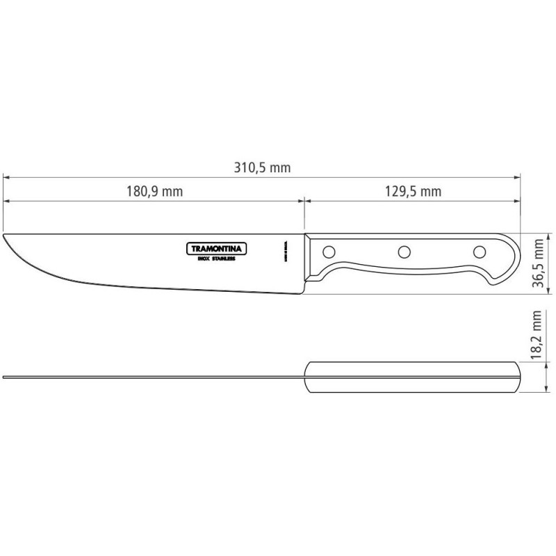 Ніж кухонний Tramontina Polywood, 180 мм (6710925)