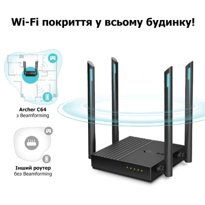Бездротовий маршрутизатор TP-Link Archer C64 (6735100)