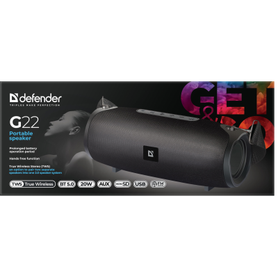 Портативна колонка Defender G22 20Вт, Black (65122) (6748248)