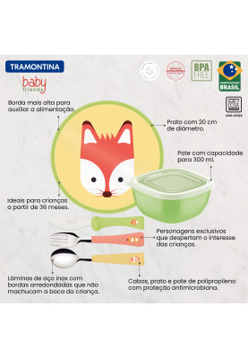 Набір дитячого посуду Tramontina Baby Friends, 5 предметів (6710900)