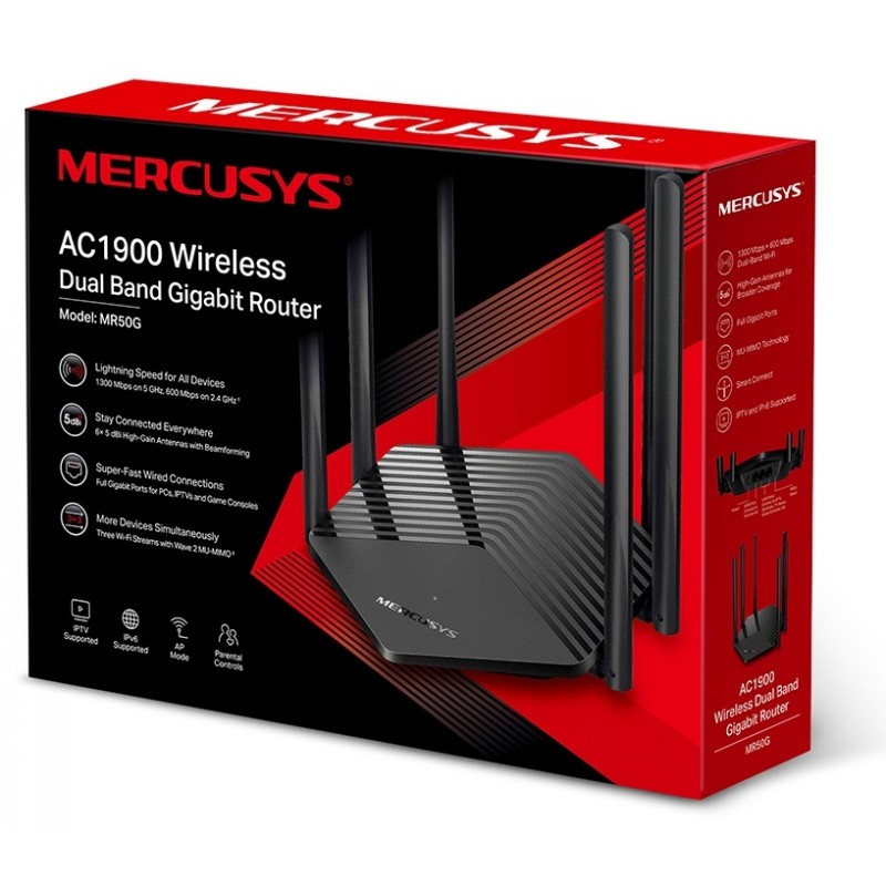 Бездротовий маршрутизатор Mercusys MR50G AC1900 (6706138)