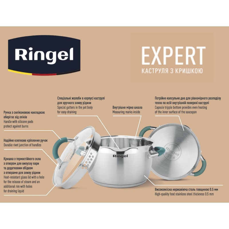 Каструля RINGEL Expert 16 см 1.6л (6723689)