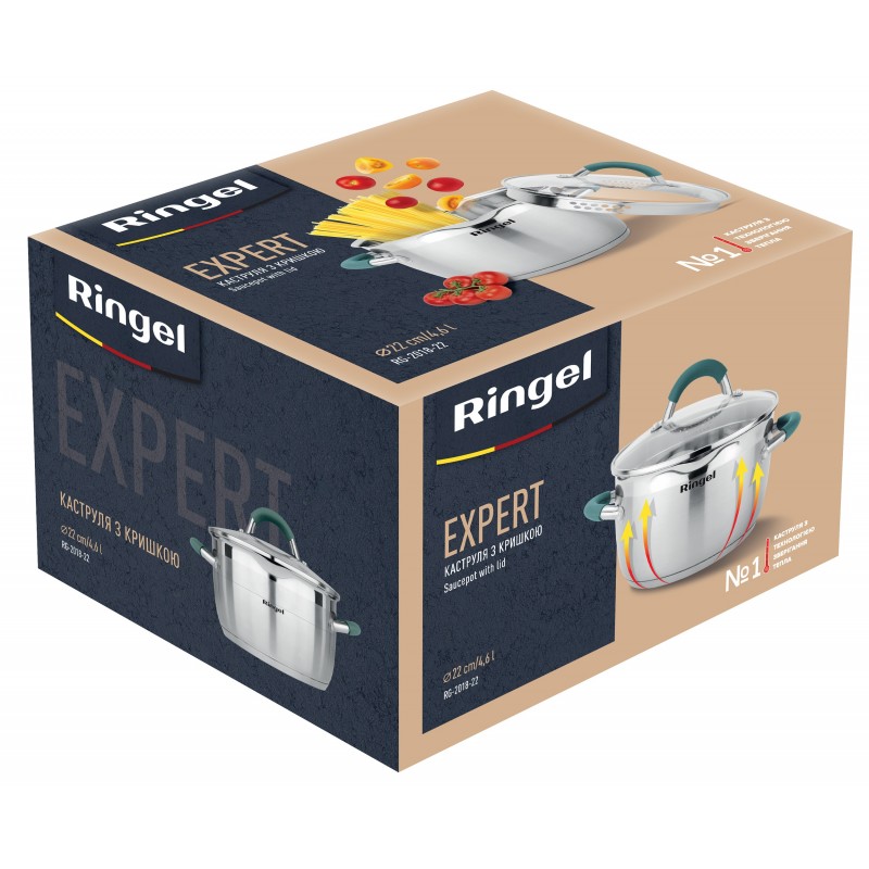 Каструля RINGEL Expert 22 см 4.6л (6723693)