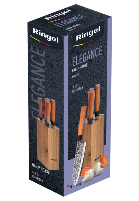 Набір кухонних ножів RINGEL Elegance Набір з 5 ножів у колоді (6743690)