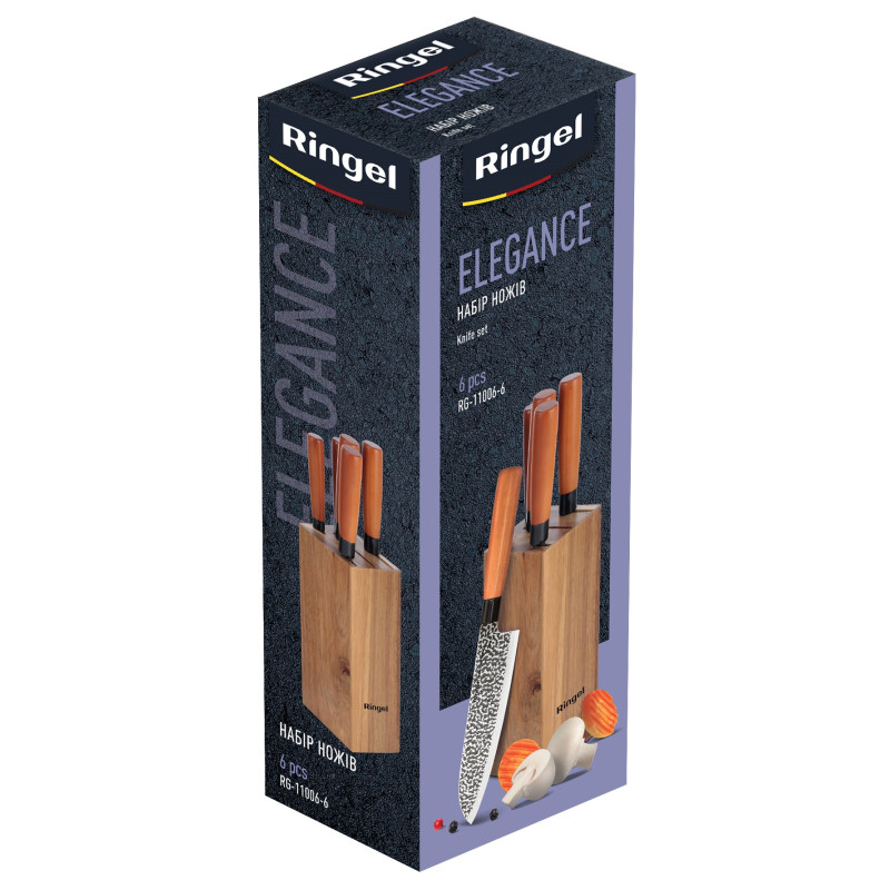 Набір кухонних ножів RINGEL Elegance Набір з 5 ножів у колоді (6743690)