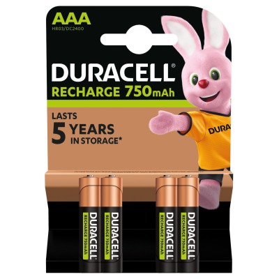 Акумулятори Duracell Rechargeable AAА 750 mAh, 4 шт. (6832571)