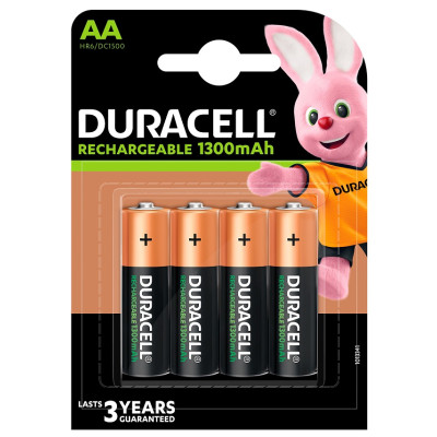 Акумулятори Duracell Rechargeable AA 1300 mAh, 4 шт. (6832572)