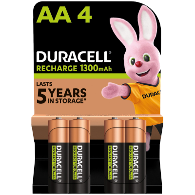Акумулятори Duracell Rechargeable AA 1300 mAh, 4 шт. (6832572)