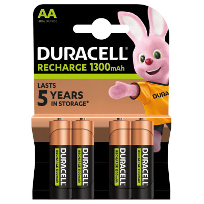 Акумулятори Duracell Rechargeable AA 1300 mAh, 4 шт. (6832572)
