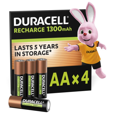 Акумулятори Duracell Rechargeable AA 1300 mAh, 4 шт. (6832572) Акумулятори Duracell Rechargeable AA 1300 mAh, 4 шт. (6832572)