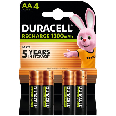 Акумулятори Duracell Rechargeable AA 1300 mAh, 4 шт. (6832572) Акумулятори Duracell Rechargeable AA 1300 mAh, 4 шт. (6832572)