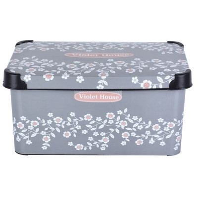 Контейнер Violet House 0647 Decor Antrasit Flower з/кр. 10 л (6832638)