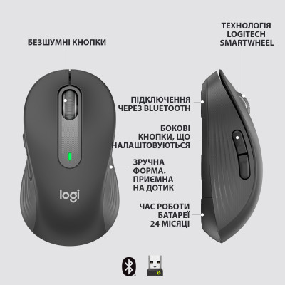 Миша Logitech Signature M650 Wireless Graphite (910-006253) (6794322)