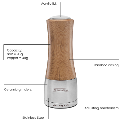 Млин для спецій TRAMONTINA Realce Бамбук (6747182) Млин для спецій TRAMONTINA Realce Бамбук (6747182)