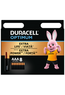 Батарейка Duracell LR03 KPD 08*10 Optimum уп. 1x8 шт. (6835423)