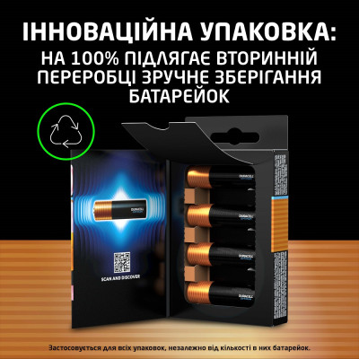 Лужні батарейки Duracell LR06 KPD 08*10 Optimum уп. 1x8 шт. (6835425)