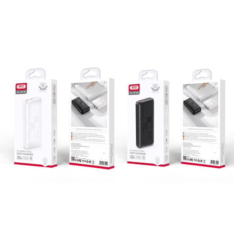 Портативний зарядний пристрій XO PR188 - 20000 mAh (Black) (6848753)