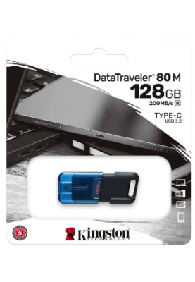 Flash Drive Kingston DT80M 128GB 200MB/s  USB-C 3.2 (6857582)