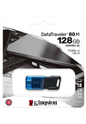 Flash Drive Kingston DT80M 256GB 256MB/s USB-C 3.2  (6857583)