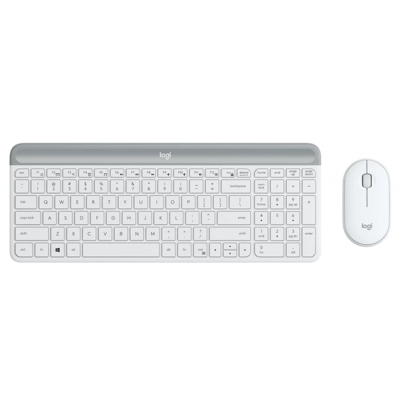 IT набір Logitech MK470 Slim Wireless Combo, US, Off-White (920-009205) (6836274)