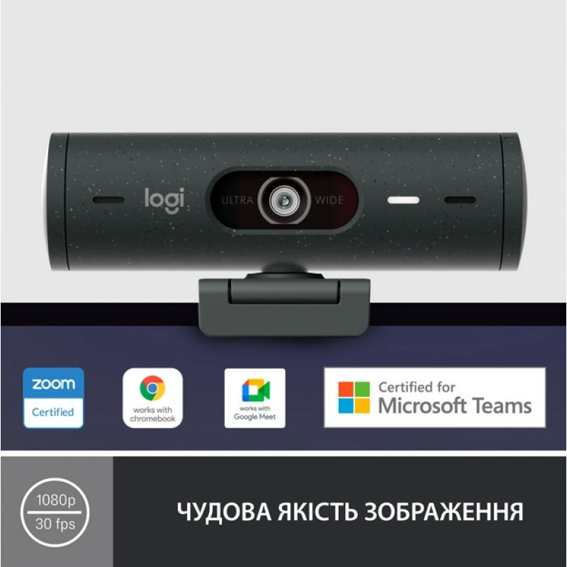 Веб-камера Logitech Brio 500 Graphite (960-001422) (6823483)