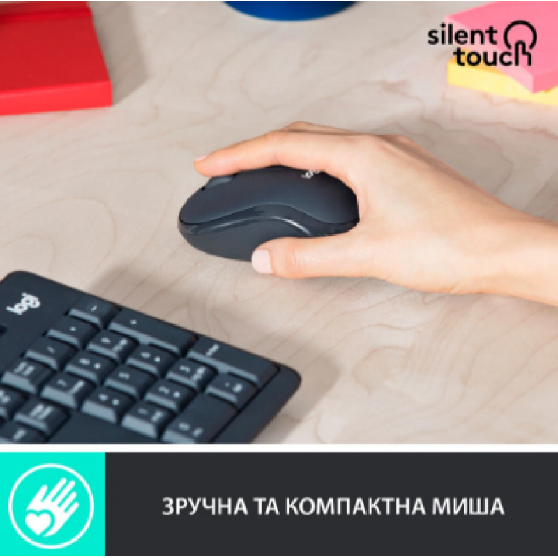 IT набір Logitech MK295 Silent Wireless Combo, US, Graphite (920-009800) (6836269)