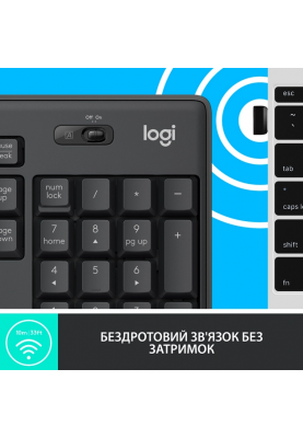 IT набір Logitech MK295 Silent Wireless Combo, US, Graphite (920-009800) (6836269)