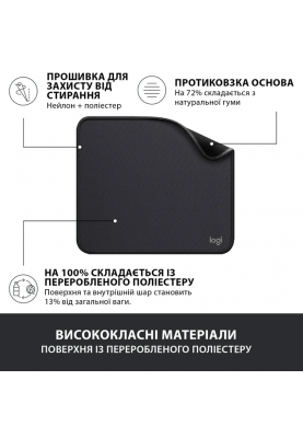 Килимок для мишi Logitech Studio Series Graphite (956-000049) (6794330)