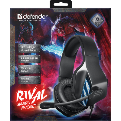 Гарнітура Defender Rival Black (64565) (6857925)