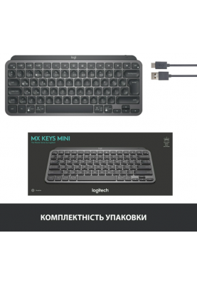 Клавіатура Logitech MX Keys Mini Minimalist Wireless, US, Graphite (920-010498) (6836255)