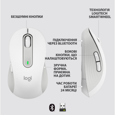 Миша комп'ютерна Logitech Signature M650 Wireless OFF White B2B (910-006275) (6859756)