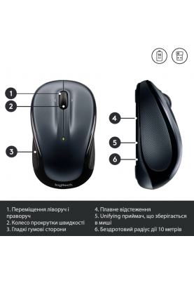 Миша комп'ютерна Logitech M325s Wireless Dark Silver (910-006812) (6848839)