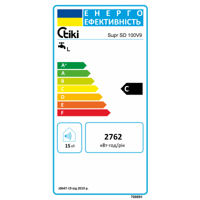 Водонагрівач Tiki Supr SD 100V9 (OGBS 100 E5) (6859580)
