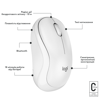 Міша Logitech M240 Silent Bluetooth Off White (6878947)