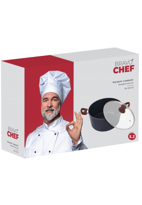 Каструля Bravo Chef класична 22 см (3.2 л) з кришкою (BC-2101-22) (6859887)