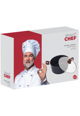 Каструля Bravo Chef класична 24 см (4.1 л) з кришкою (6859888)