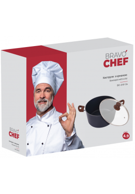 Каструля Bravo Chef класична 26 см (4.9 л) з кришкою (6859889)