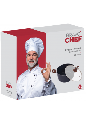 Каструля Bravo Chef класична 28 см (6.6 л) з кришкою (6859890)